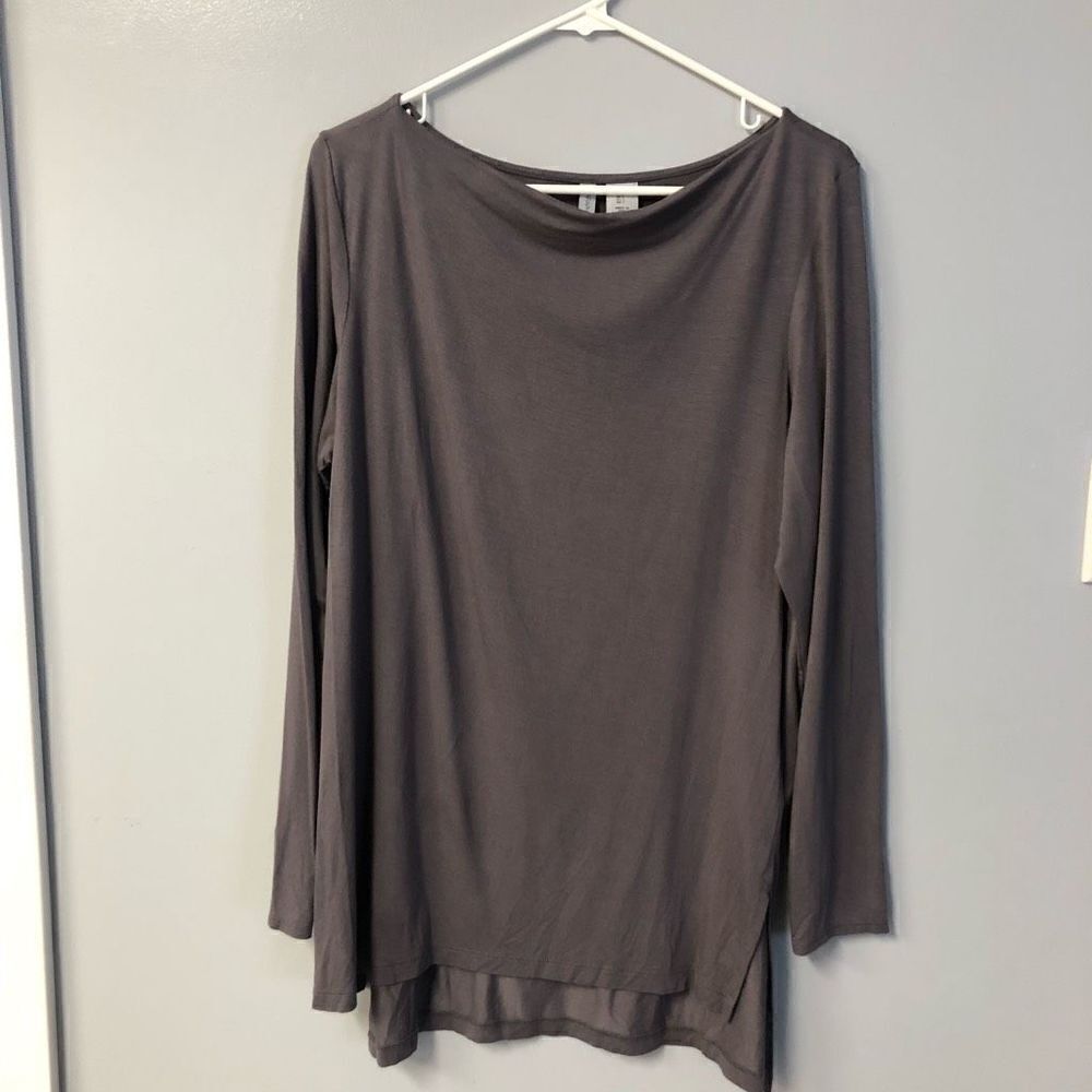 paraphrase  buttery soft purple long sleeve hight low long sleeve top size large